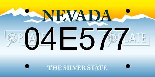 04E577 Nevada License Plate