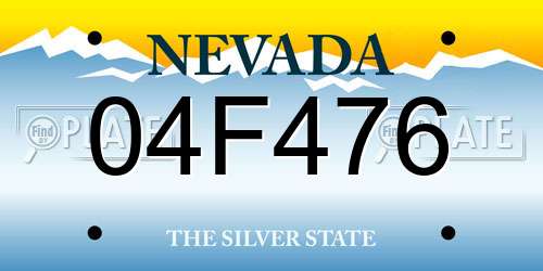 04F476 Nevada License Plate