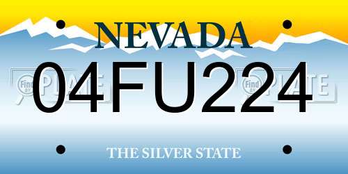 04FU224 Nevada License Plate