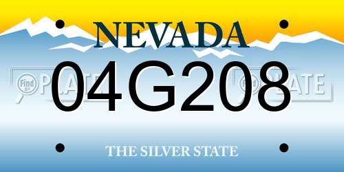 04G208 Nevada License Plate