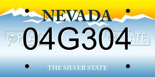 04G304 Nevada License Plate