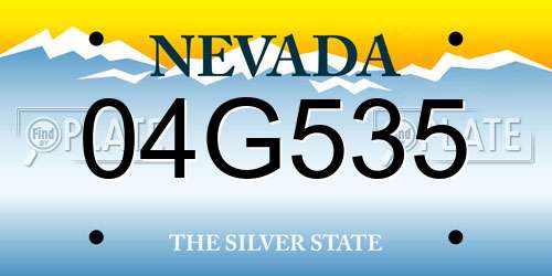 04G535 Nevada License Plate