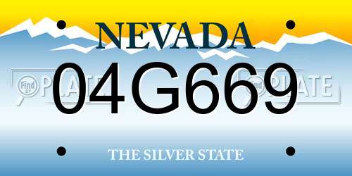 04G669 Nevada License Plate