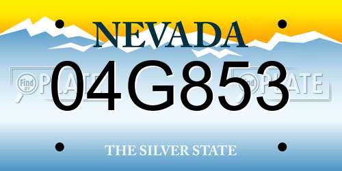 04G853 Nevada License Plate