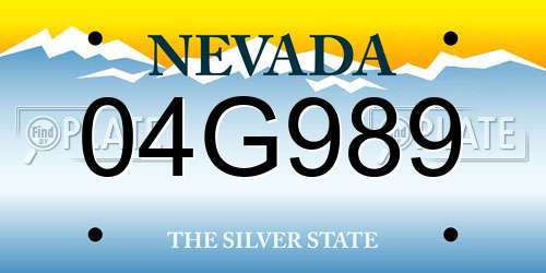 04G989 Nevada License Plate