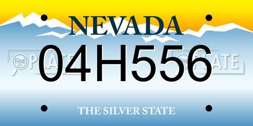 04H556 Nevada License Plate