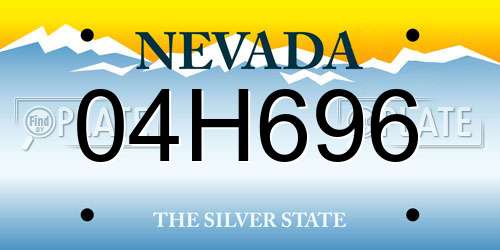 04H696 Nevada License Plate