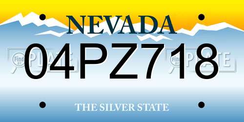 04PZ718 Nevada License Plate