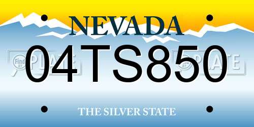 04TS850 Nevada License Plate