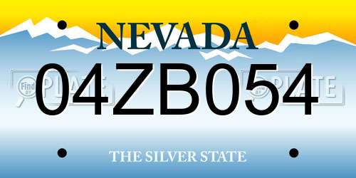 04ZB054 Nevada License Plate