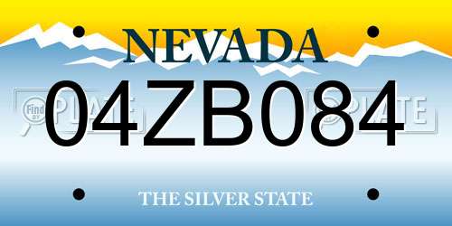 04ZB084 Nevada License Plate