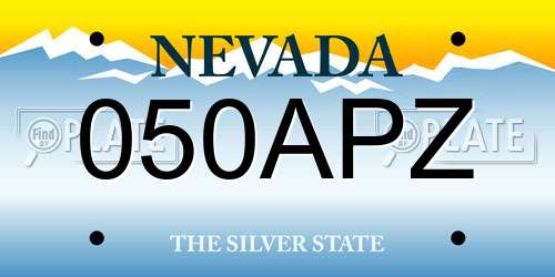 050APZ Nevada License Plate