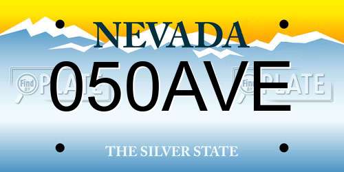 050AVE Nevada License Plate