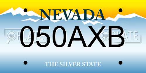 050AXB Nevada License Plate