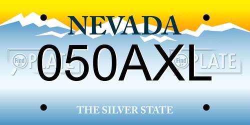 050AXL Nevada License Plate