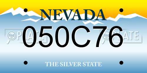 050C76 Nevada License Plate