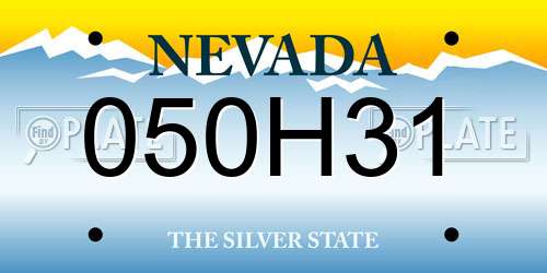 050H31 Nevada License Plate
