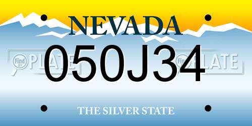 050J34 Nevada License Plate