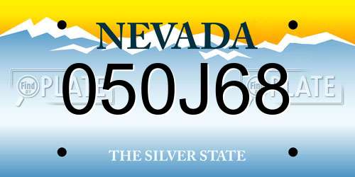 050J68 Nevada License Plate