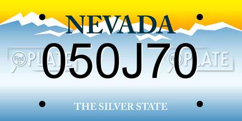 050J70 Nevada License Plate
