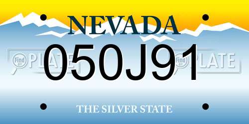 050J91 Nevada License Plate