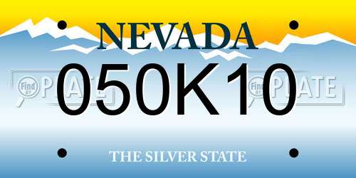 050K10 Nevada License Plate