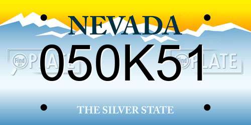 050K51 Nevada License Plate