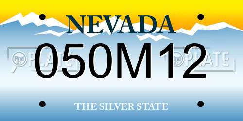050M12 Nevada License Plate