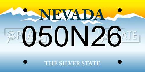 050N26 Nevada License Plate