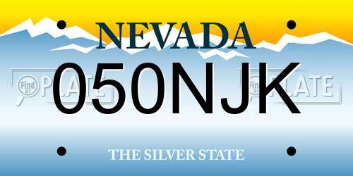 050NJK Nevada License Plate