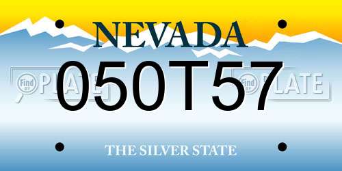 050T57 Nevada License Plate