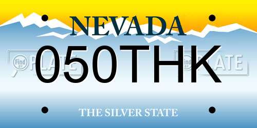 050THK Nevada License Plate