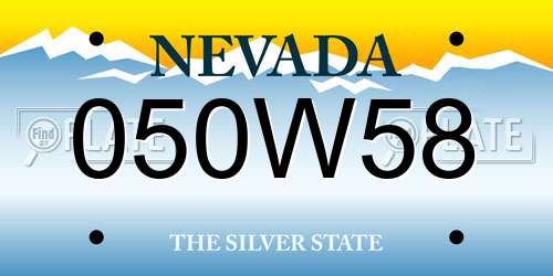 050W58 Nevada License Plate