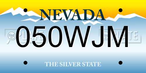 050WJM Nevada License Plate