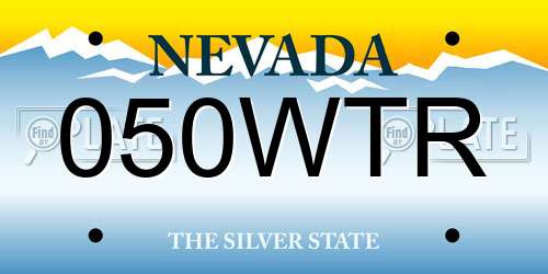050WTR Nevada License Plate