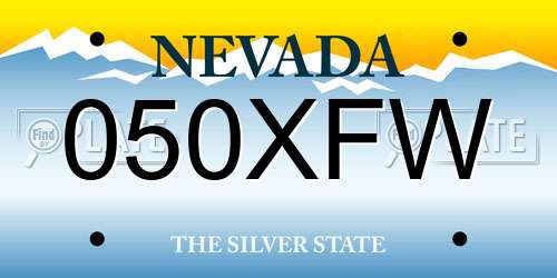 050XFW Nevada License Plate