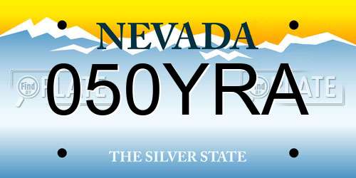 050YRA Nevada License Plate
