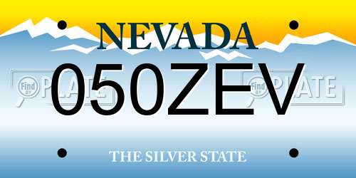 050ZEV Nevada License Plate