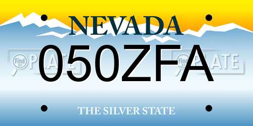 050ZFA Nevada License Plate