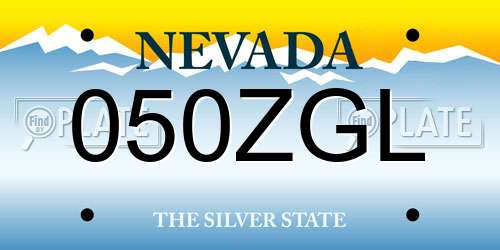 050ZGL Nevada License Plate