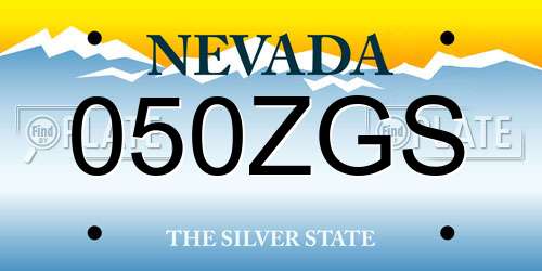050ZGS Nevada License Plate