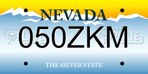 050ZKM Nevada License Plate