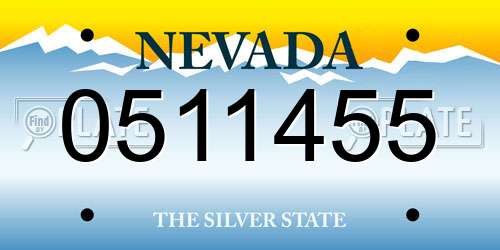 0511455 Nevada License Plate