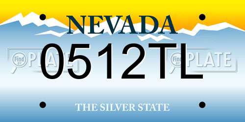 0512TL Nevada License Plate