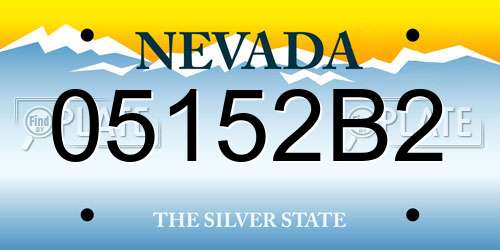 05152B2 Nevada License Plate