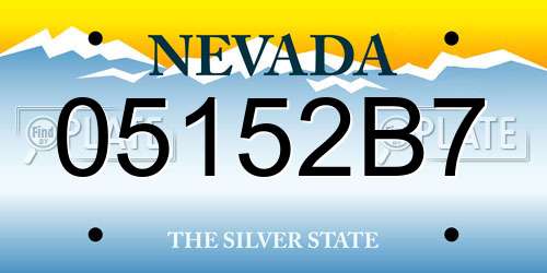 05152B7 Nevada License Plate
