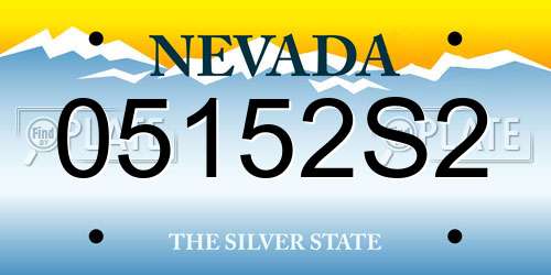 05152S2 Nevada License Plate