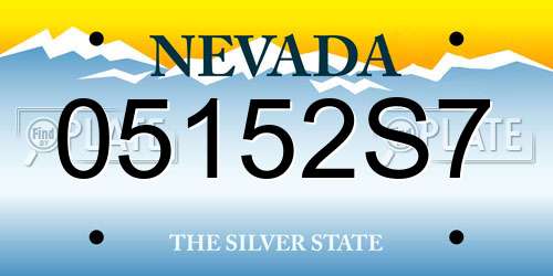 05152S7 Nevada License Plate