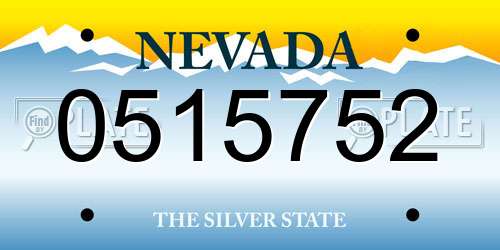 0515752 Nevada License Plate