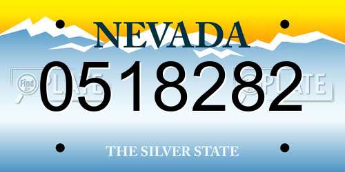 0518282 Nevada License Plate